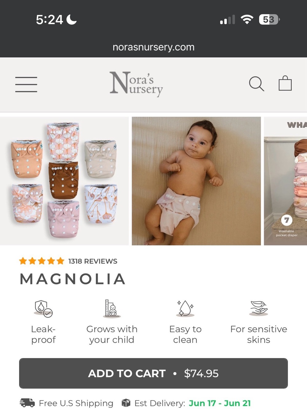 20 Nora’s Nursery Cloth Diapers with 50 inserts. - Picture 4 of 4